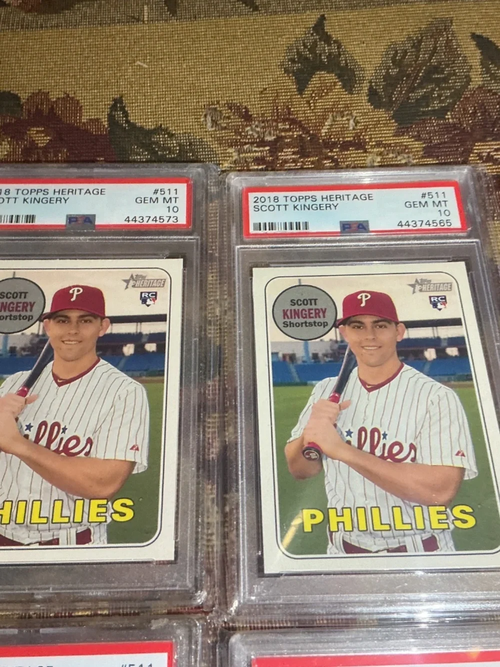 1 Scott Kingery 2018 Topps Heritage #511 rookie card Graded PSA 10